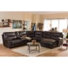Contemparty Dark Brown Bonded Leather 6-Piece Sectional Sofa by Baxton Studio - BAX-99170 - Image 1 of 0