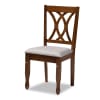 Aggie 5 Piece Round Dining Room Set in Grey and Walnut Brown Finish by Baxton Studio - BAX-Aggie-Grey/Walnut-5PC - Image 5 of 0