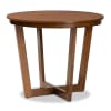 Alena 5 Piece Round Dining Room Set in Grey and Walnut Brown Finish by Baxton Studio - BAX-Alena-Grey/Walnut-5PC - Image 3 of 0