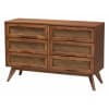 Asami 6 Piece Full Bedroom Set in Walnut Brown Finish by Baxton Studio - BAX-Asami-Ash Walnut Rattan-Full - Image 5 of 0