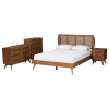 Asami 6 Piece Queen Bedroom Set in Walnut Brown Finish by Baxton Studio - BAX-Asami-Ash Walnut Rattan-Queen - Image 4 of 0