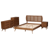Asami 6 Piece Queen Bedroom Set in Walnut Brown Finish by Baxton Studio - BAX-Asami-Ash Walnut Rattan-Queen - Image 5 of 0