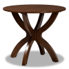 Aspen 5 Piece Round Dining Room Set in Grey and Walnut Brown Finish by Baxton Studio - BAX-Aspen-Grey/Walnut-5PC - Image 3 of 0