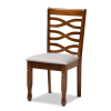 Aspen 5 Piece Round Dining Room Set in Grey and Walnut Brown Finish by Baxton Studio - BAX-Aspen-Grey/Walnut-5PC - Image 5 of 0