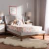 Louvain Contemporary Twin Platform Bed in Greyish Beige/Walnut Finish by Baxton Studio - BAX-BBT6696-Greyish Beige-Twin - Image 1 of 0