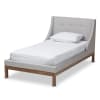 Louvain Contemporary Twin Platform Bed in Greyish Beige/Walnut Finish by Baxton Studio - BAX-BBT6696-Greyish Beige-Twin - Image 3 of 0