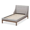 Louvain Contemporary Twin Platform Bed in Greyish Beige/Walnut Finish by Baxton Studio - BAX-BBT6696-Greyish Beige-Twin - Image 5 of 0