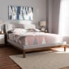 Louvain Contemporary Queen Platform Bed in Greyish Beige/Walnut Finish by Baxton Studio - BAX-BBT6696-Greyish Beige-Queen - Image 1 of 0