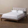 Louvain Contemporary Queen Platform Bed in Greyish Beige/Walnut Finish by Baxton Studio - BAX-BBT6696-Greyish Beige-Queen - Image 2 of 0