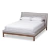 Louvain Contemporary Queen Platform Bed in Greyish Beige/Walnut Finish by Baxton Studio - BAX-BBT6696-Greyish Beige-Queen - Image 3 of 0