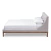 Louvain Contemporary Queen Platform Bed in Greyish Beige/Walnut Finish by Baxton Studio - BAX-BBT6696-Greyish Beige-Queen - Image 4 of 0