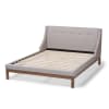 Louvain Contemporary Queen Platform Bed in Greyish Beige/Walnut Finish by Baxton Studio - BAX-BBT6696-Greyish Beige-Queen - Image 5 of 0