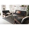 Sorrento Mid-Century Retro Modern Black Faux Leather 3-Piece Living Room Set by Baxton Studio - BAX-BBT8013-Black 3PC Set - Image 2 of 0