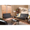 Sorrento Mid-Century Retro Modern Brown Faux Leather 3-Piece Living Room Set by Baxton Studio - BAX-BBT8013-Brown 3PC Set - Image 2 of 0
