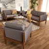 Lenne Mid-Century Modern Grey 3-Piece Living Room Set by Baxton Studio - BAX-BBT8041-Grey-3PC Set - Image 1 of 0