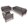 Lenne Mid-Century Modern Grey 3-Piece Living Room Set by Baxton Studio - BAX-BBT8041-Grey-3PC Set - Image 3 of 0