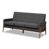 Perris Mid-Century Modern Dark Grey 3-Piece Living Room Set by Baxton Studio - BAX-BBT8042-Dark Grey/Walnut-3PC Set - Image 4 of 0