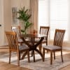 Bailey 5 Piece Round Dining Room Set in Grey and Walnut Brown Finish by Baxton Studio - BAX-Bailey-Grey/Walnut-5PC - Image 1 of 0