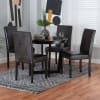 Bruna 5 Piece Round Dining Room Set in Dark Brown and Espresso Brown Finish by Baxton Studio - BAX-Bruna-Dark Brown-5PC - Image 1 of 0