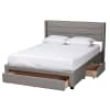 Braylon 3-Drawer Storage Platform Queen Bed in Light Grey/Dark Brown by Baxton Studio - BAX-CF 9270-A-Coronado-A-Grey-Queen - Image 5 of 0