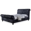 Castello Platform Bed in Black Velvet Finish by Baxton Studio - BAX-CF8539-Black-Queen - Image 2 of 0