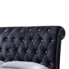 Castello Platform Bed in Black Velvet Finish by Baxton Studio - BAX-CF8539-Black-Queen - Image 3 of 0