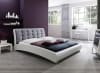 Guerin Platform Bed in White Faux Leather and Grey Fabric Finish by Baxton Studio - BAX-CF8540-Queen-White/Grey - Image 1 of 0