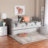 Finch Modern Twin Daybed w/ Trundle in Grey Velvet Finish by Baxton Studio - BAX-CF9382-A-Light Grey-Daybed-T/T - Image 1 of 0