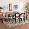 Dannon 7 Piece Rectangular Dining Room Set in Cream and Black Finish by Baxton Studio - BAX-CS001C-Black/Cream-7PC - Image 1 of 0