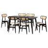 Tarana 7 Piece Rectangular Dining Room Set in Cream and Black Finish by Baxton Studio - BAX-CS002C-Black/Cream-7PC - Image 2 of 0