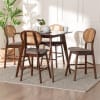 Darrion 5 Piece Counter Height Dining Room Set in Grey and Walnut Brown by Baxton Studio - BAX-CS004P-Walnut/Light Grey-5PC - Image 1 of 0