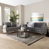 Clara Modern and Contemporary Grey Velvet 2-Piece Living Room Set by Baxton Studio - BAX-Clara-Grey-2PC-Set - Image 1 of 0