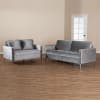 Clara Modern and Contemporary Grey Velvet 2-Piece Living Room Set by Baxton Studio - BAX-Clara-Grey-2PC-Set - Image 2 of 0