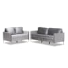 Clara Modern and Contemporary Grey Velvet 2-Piece Living Room Set by Baxton Studio - BAX-Clara-Grey-2PC-Set - Image 3 of 0