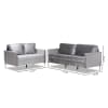 Clara Modern and Contemporary Grey Velvet 2-Piece Living Room Set by Baxton Studio - BAX-Clara-Grey-2PC-Set - Image 5 of 0