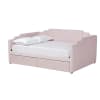 Gulliver Daybed in Light Pink Velvet Fabric Finish by Baxton Studio - BAX-DV19804-Light Pink Velvet Daybed-Full - Image 4 of 0
