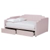Gulliver Daybed in Light Pink Velvet Fabric Finish by Baxton Studio - BAX-DV19804-Light Pink Velvet Daybed-Full - Image 5 of 0