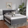 Tegan Platform Bed with Trundle in Grey Velvet Fabric Finish by Baxton Studio - BAX-DV20803-Grey Velvet-Queen - Image 1 of 0