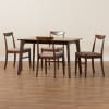 Delphina 5 Piece Dining Room Set in Warm Grey Fabric and Dark Brown Finish by Baxton Studio - BAX-Demetria-Grey/Cappuccino-5PC - Image 2 of 0