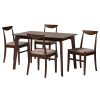 Delphina 5 Piece Dining Room Set in Warm Grey Fabric and Dark Brown Finish by Baxton Studio - BAX-Demetria-Grey/Cappuccino-5PC - Image 3 of 0