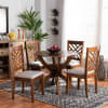 Edona 5 Piece Round Dining Room Set in Grey and Walnut Brown Finish by Baxton Studio - BAX-Edona-Grey/Walnut-5PC - Image 1 of 0