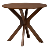 Eira 5 Piece Round Dining Room Set in Grey and Walnut Brown Finish by Baxton Studio - BAX-Eira-Grey/Walnut-5PC - Image 3 of 0