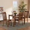 Erion 5 Piece Rectangular Dining Room Set in Walnut Brown Finish by Baxton Studio - BAX-Erion-Walnut-5PC - Image 1 of 0