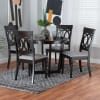 Estelle 5 Piece Round Dining Room Set in Grey and Dark Brown Finish by Baxton Studio - BAX-Estelle-Grey/Dark Brown-5PC - Image 1 of 0