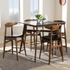 Flora 5 Piece Counter Height Dining Room Set in Black Faux and Walnut Finish by Baxton Studio - BAX-Flora-Black/Walnut-5PC - Image 1 of 0