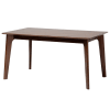 Cleo 7 Piece Dining Room Set in Light Brown Fabric and Dark Brown Finish by Baxton Studio - BAX-Heva-Light Brown/Cappuccino-7PC - Image 4 of 0