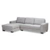 Nevin Modern and Contemporary Light Grey Sectional with Left Facing Chaise by Baxton Studio - BAX-J099S-Light Grey-LFC - Image 3 of 0