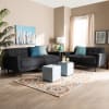 Allister Mid-Century Modern Dark Grey 2-Piece Living Room Set by Baxton Studio - BAX-J1453-Dark Grey-2PC Set - Image 1 of 0