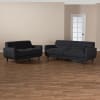Allister Mid-Century Modern Dark Grey 2-Piece Living Room Set by Baxton Studio - BAX-J1453-Dark Grey-2PC Set - Image 2 of 0