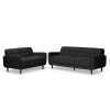 Allister Mid-Century Modern Dark Grey 2-Piece Living Room Set by Baxton Studio - BAX-J1453-Dark Grey-2PC Set - Image 3 of 0